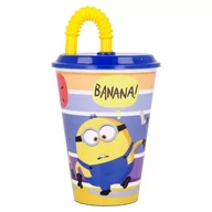 Kubki dla dzieci - Kubek Bidon Ze Słomką 430Ml Minionki Banana - miniaturka - grafika 1