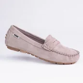 Mokasyny damskie - Mokasyny damskie GOODIN GD-FL196 skóra naturalna zamsz lekkie fango 40 - miniaturka - grafika 1