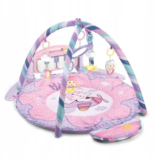 Mata dla niemowlÄ t z zawieszkami i pianinkiem okrÄ gÅa rÃ³Å¼owa - Maty edukacyjne - miniaturka - grafika 1