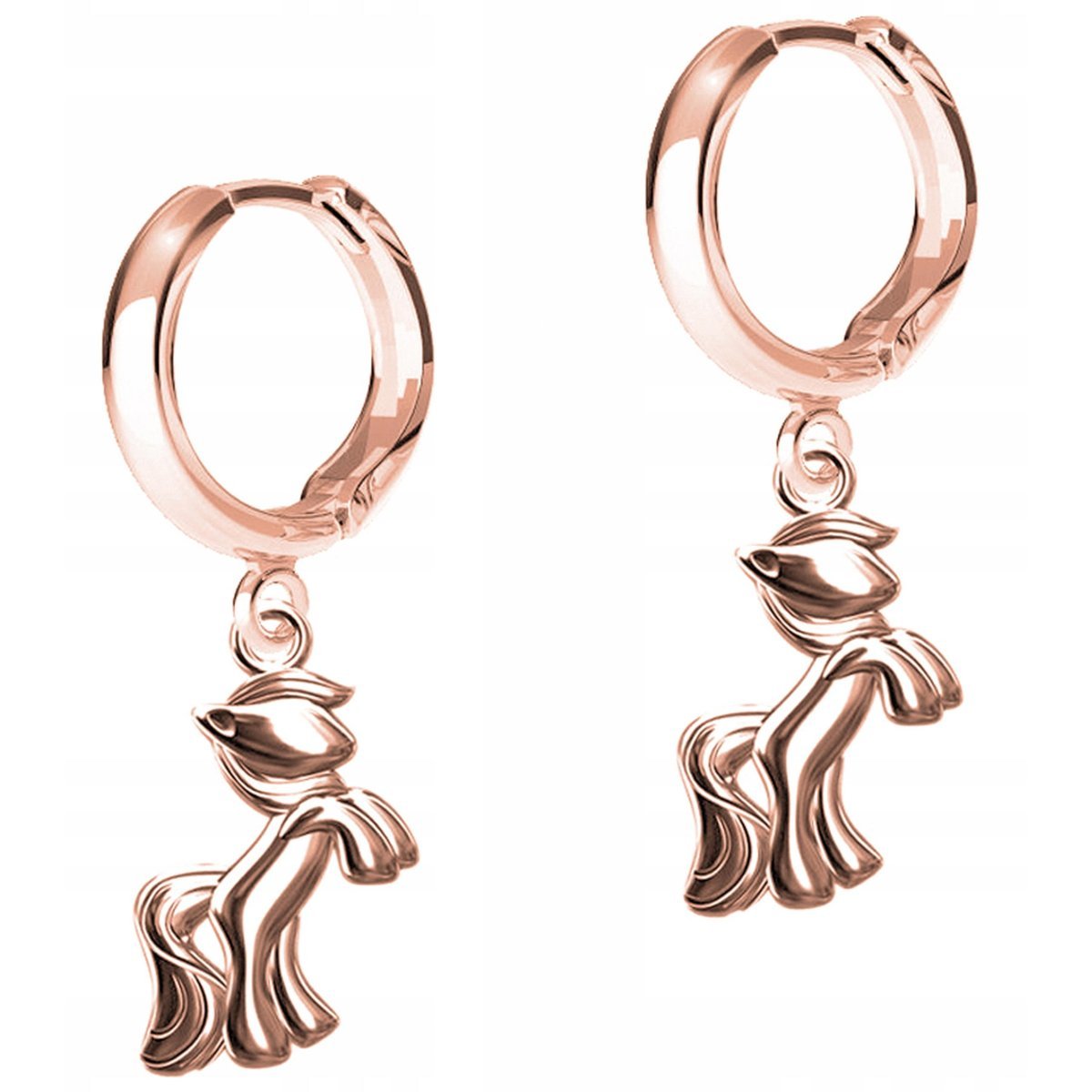 Kolczyki Pozłacane z Koniami dla Koniary Konie Koniki Kucyki SREBRO 925