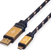 Kable USB - Kabel Roline Gold USB 2.0, USB typ A M - Micro Usb B M 0,8 M - miniaturka - grafika 1