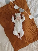 Pościel dla dzieci - Lniany komplet pościeli dla dzieci muszla "Karmel" - miniaturka - grafika 1