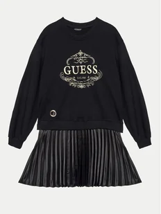 Guess Sukienka codzienna J4BK14 KAUH0 Czarny Regular Fit - Sukienki i spódniczki dla dziewczynek - miniaturka - grafika 1