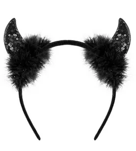 ROGI DIABŁA CZARNE CEKINY - Stroje karnawałowe - miniaturka - grafika 1