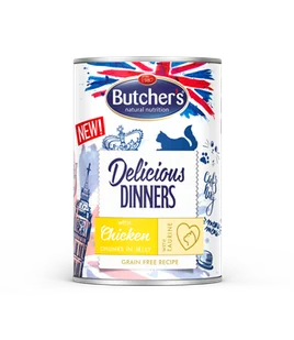 BUTCHER'S Delicious Dinners w galaretce 12x400g (kot) Mix smaków - Mokra karma dla kotów - miniaturka - grafika 2