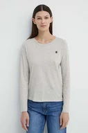 Bluzki damskie - G-Star Raw longsleeve bawełniany kolor beżowy - miniaturka - grafika 1