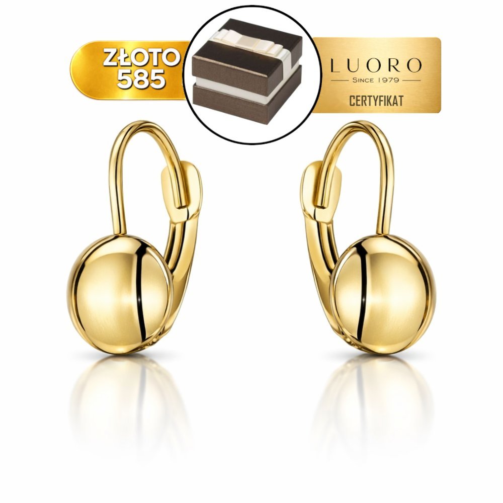 KOLCZYKI ZŁOTE 585 14K GŁADKIE KOŁA 7 MM 13 MM ANGIELSKIE ZAPIĘCIE