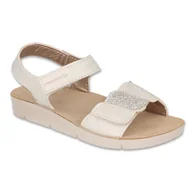Buty dla dziewczynek - Befado obuwie dziecięce 068Y005 beżowy - miniaturka - grafika 1