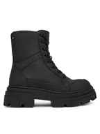 Botki damskie - Tommy Hilfiger Trzewiki Tommytech Water Repellent Laceup FW0FW09161 Czarny - miniaturka - grafika 1