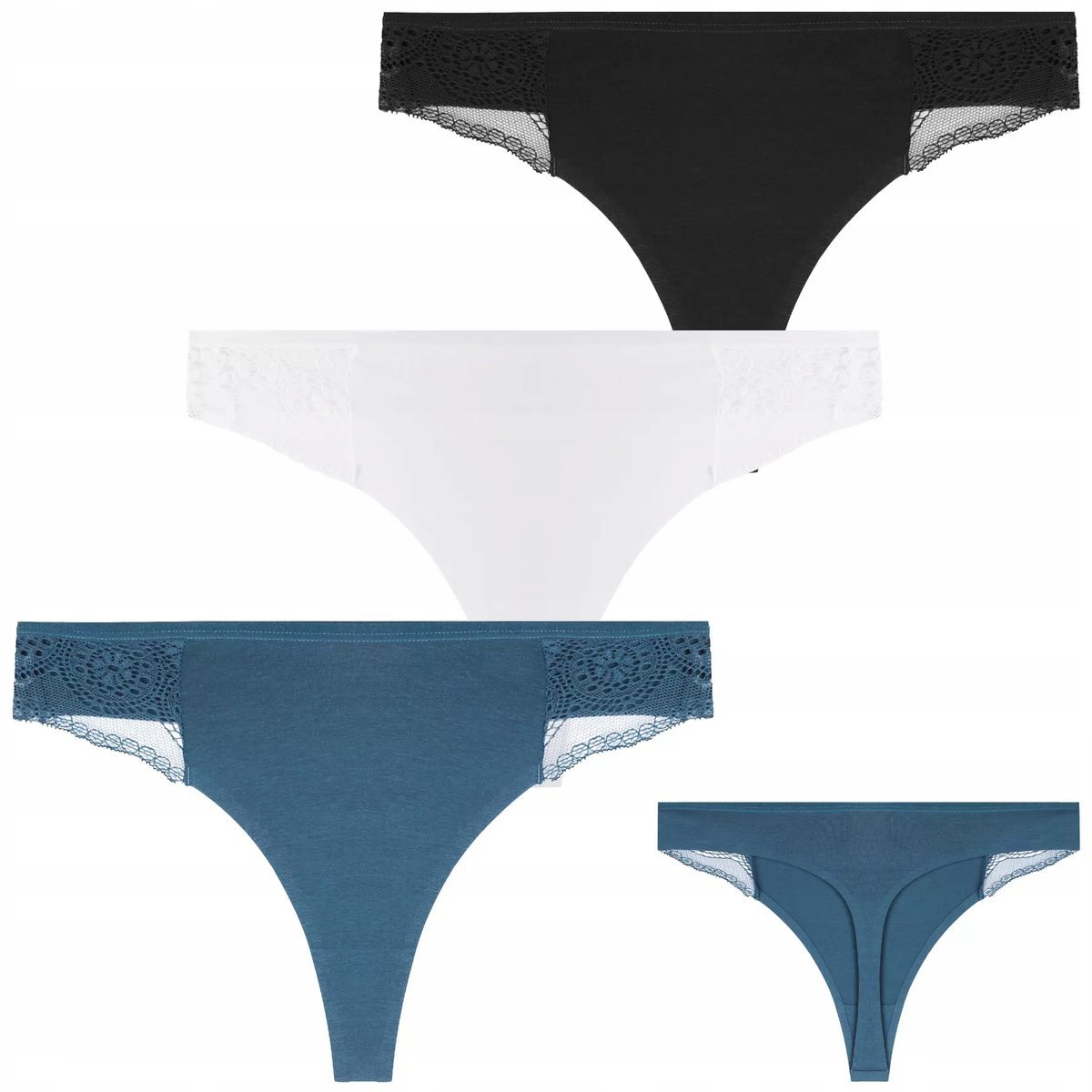 3X STRINGI DAMSKIE BAWEŁNIANE MAJTKI KLASYCZNE SEKSOWNE KOMPLET MORAJ XL