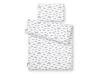 Pościel dla dzieci - Pościel dla niemowląt 2-częściowa bawełniana - chmurki szare - miniaturka - grafika 1