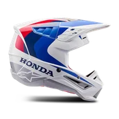 Kaski motocyklowe - Kask Cross Alpinestars Honda S-M5 Złamany Biały/Niebieski/CzerwonyXXL - miniaturka - grafika 1