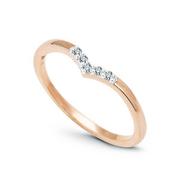 Pierścionki - Złoty pierścionek z diamentami próba 585 różowe złoto Staviori - miniaturka - grafika 1