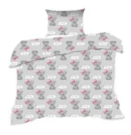 Pościel dla dzieci - Extrapościel Pościel bawełniana 140x200 556K misie szara różowa Kids 24 - miniaturka - grafika 1