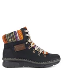 Botki damskie - Rieker Botki 73343-00 Czarny - miniaturka - grafika 1