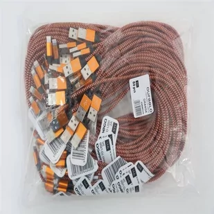 Omega CORDYL FABRIC CABLE BRAIDED LIGHTNING TO USB 2A POLYBAG OEM 1M ORANGE [44040] OUFBBLO - Kable USB - miniaturka - grafika 2