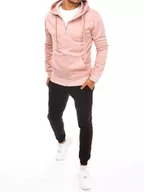 Dresy męskie - Dres męski różowo-czarny Dstreet AX0640-XL - miniaturka - grafika 1