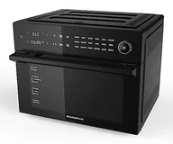 Frytkownice - Melchioni Family | Frytkownica powietrzna o pojemności 30 litrów, wyświetlacz cyfrowy, funkcja podwójnego gotowania, Air Fryer z 18 programami, 30-230°, zegar 12h, model błogosławiony, kolor czarny - miniaturka - grafika 1