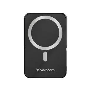Verbatim, powerbank z ładowaniem bezprzewodowym, 5V, ładowanie telefonu, 32264, 10 000mAh, Mocowanie magnetyczne, czarna - Powerbanki - miniaturka - grafika 1