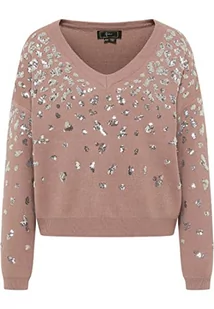 aleva Damski sweter z dzianiny 11019451-AL04, szarobrązowy srebrny, XL/XXL, szarobrązowy, srebrny, XL-XXL - Swetry damskie - miniaturka - grafika 1