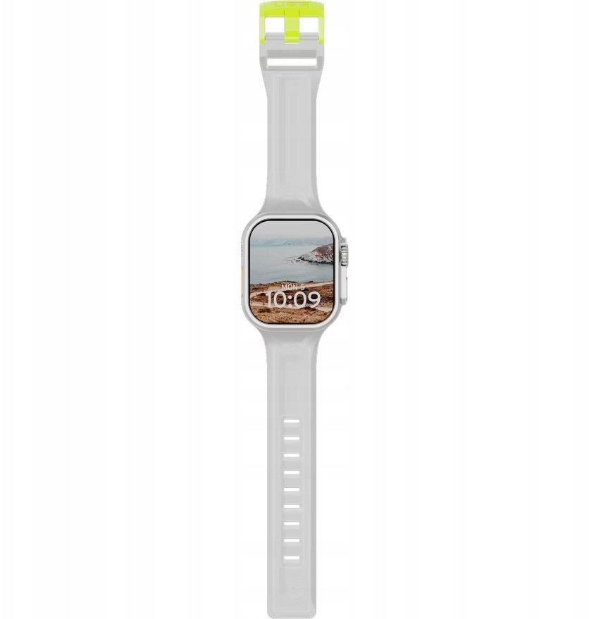 Urban UAG Scout - silikonowy pasek do Apple Watch series 4-6 & SE 1-3, 44mm / series 7-9, 45mm / series 10-11, 46mm / Ultra 1-3, 49mm smoke / active neon