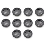Kratki wentylacyjne - Kratka wentylacyjna okrągła, otwory wentylacyjne ze stali nierdzewnej, rozstaw montażowy 35 mm, czarna, 10 szt. (płaska) - miniaturka - grafika 1