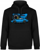 Bluzy męskie - BLUZA MĘSKA Z KAPTUREM MOTORYZACYJNA PORSCHE 911 GT3 CZARNA R-XXL A586 - miniaturka - grafika 1