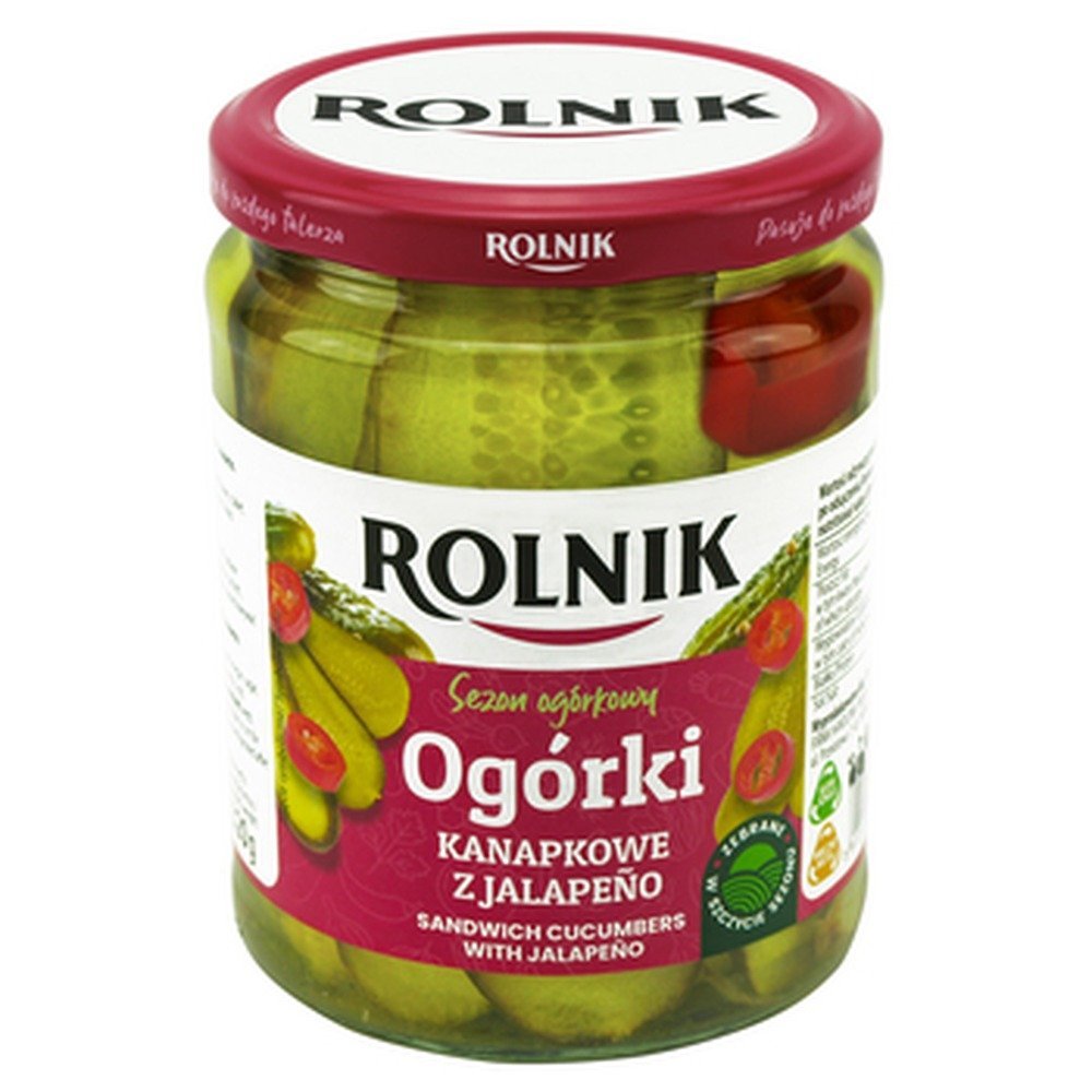 Ogórki kanapkowe z papryczką Jalapeño Rolnik 510 g