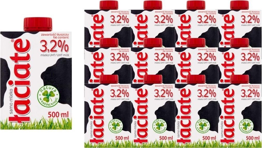 Łaciate Łaciate Mleko UHT 3,2 % 500 ml x 12 sztuk