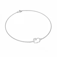 Bransoletki - Bransoletka Srebrna na Nogę Królik Ankier 925 Prezent Kobieta DEDYKACJA - miniaturka - grafika 1