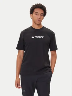 adidas T-Shirt Terrex Classic Logo JF9143 Czarny Regular Fit - Koszulki męskie - miniaturka - grafika 1