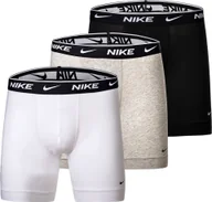 Majtki męskie - Bokserki męskie NIKE, 3-pak - Bokserki, bawełna elastyczna, jednolite białe/szare/czarne L - miniaturka - grafika 1