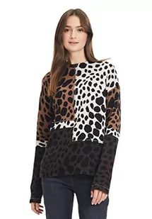 Betty Barclay Damski sweter z dzianiny 5892/1811 krótki rękaw 1/1, brązowy/beżowy, 44, brązowy/beżowy, 44 - Swetry damskie - miniaturka - grafika 1