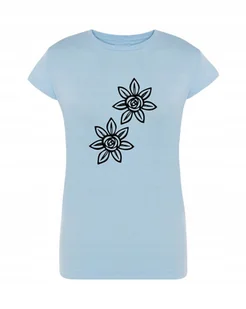 T-Shirt damski wakacyjny nadruk Kwiatki r.M - Koszulki i topy damskie - miniaturka - grafika 1