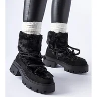 Botki damskie - Czarne botki z ozdobnym futerkiem Frediano - Inna marka - miniaturka - grafika 1