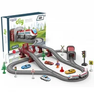 Tory, garaże, parkingi - WOOPIE Kolejka Elektryczna Tor Most Tunel 80 el. - miniaturka - grafika 1