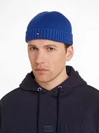 Czapki damskie - Tommy Hilfiger Męska czapka z dzianiny z flagą Th, Niebieski szafir, Rozmiar uniwersalny - miniaturka - grafika 1