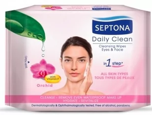 Septona Chusteczki nawilżane do demakijażu twarzy i oczu z ekstraktem z orchidei 20 szt. - Chusteczki do demakijażu - miniaturka - grafika 1