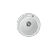 Zlewozmywaki - QUADRON DANNY 210 biały metalik + odpływ stalowy (HB8301U1-BS) HB8301U1-BS - miniaturka - grafika 1