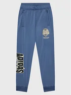 Odzież sportowa dziecięca - adidas Spodnie dresowe Graphic Track HK2831 Niebieski Regular Fit - miniaturka - grafika 1