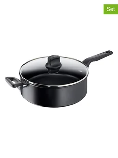 Tefal 2-częściowy zestaw "Hard titanium pro" w kolorze czarnym - Ø 28 cm - Zestawy garnków i patelni - miniaturka - grafika 1