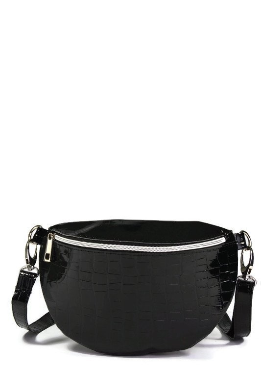 Czarna nerka ekoskóra SHE krokodyl