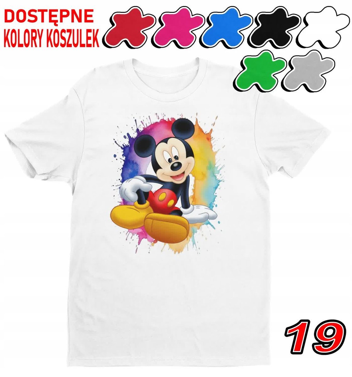 Dziecięca Koszulka Z Nadrukiem Duży Wybór Myszka Miki Różne -M 134-140