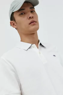 Koszulki męskie - Tom Tailor polo bawełniane kolor biały gładki - grafika 1
