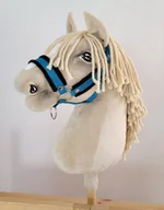 Zabawki i gry sportowe - Kantar regulowany dla konia Hobby Horse A3 turkus z czarnym futerkiem - miniaturka - grafika 1