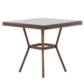 Stoły ogrodowe - Beliani Stół Ogrodowy 80 X 80 Cm Ciemne Drewno Caspri - miniaturka - grafika 1