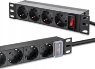Listwy zasilające - Listwa zasilająca Qoltec Listwa zasilajšca PDU do RACK 10' | 1U | 16A | 4xSchuko | 1.8m - miniaturka - grafika 1