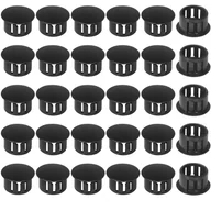 Śruby i nakrętki - Zaślepki - Zamykane okrągłe zaślepki mocujące - Do rur słupków ogrodzeniowych do mebli - 15 mm, 30 sztuk - Czarne - miniaturka - grafika 1