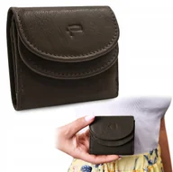 Portfele - PORTFEL Skórzany Damski MINI, Brązowy z RFiD, Mały i Elegancki Pako Jeans - miniaturka - grafika 1