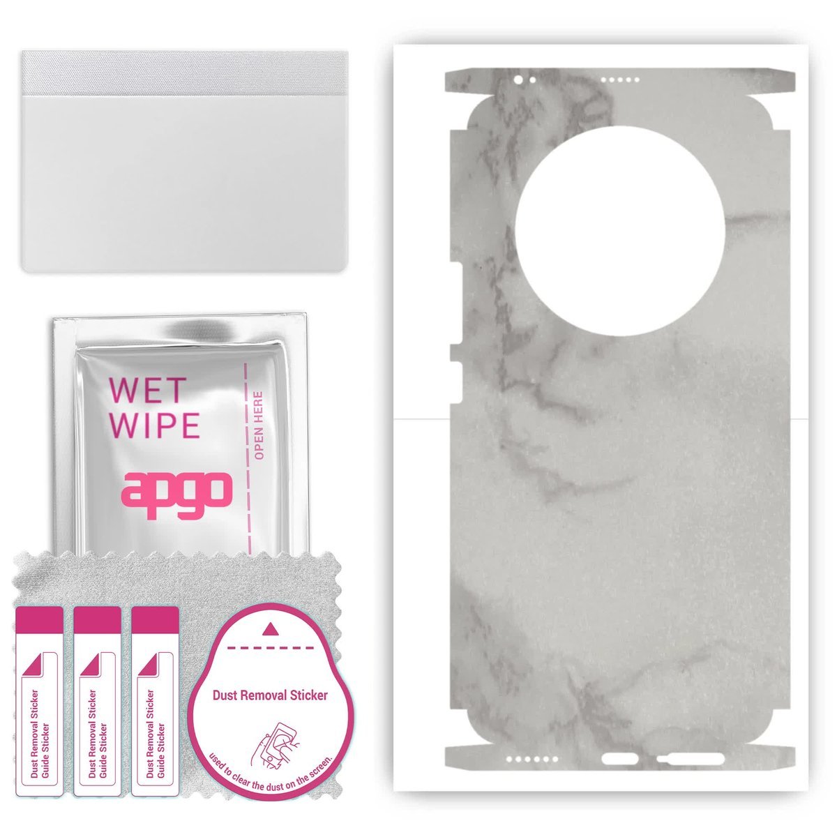 Folia naklejka skórka strukturalna na TYŁ+BOKI do Honor Magic5 Pro - Marmur Szary - apgo SKINS